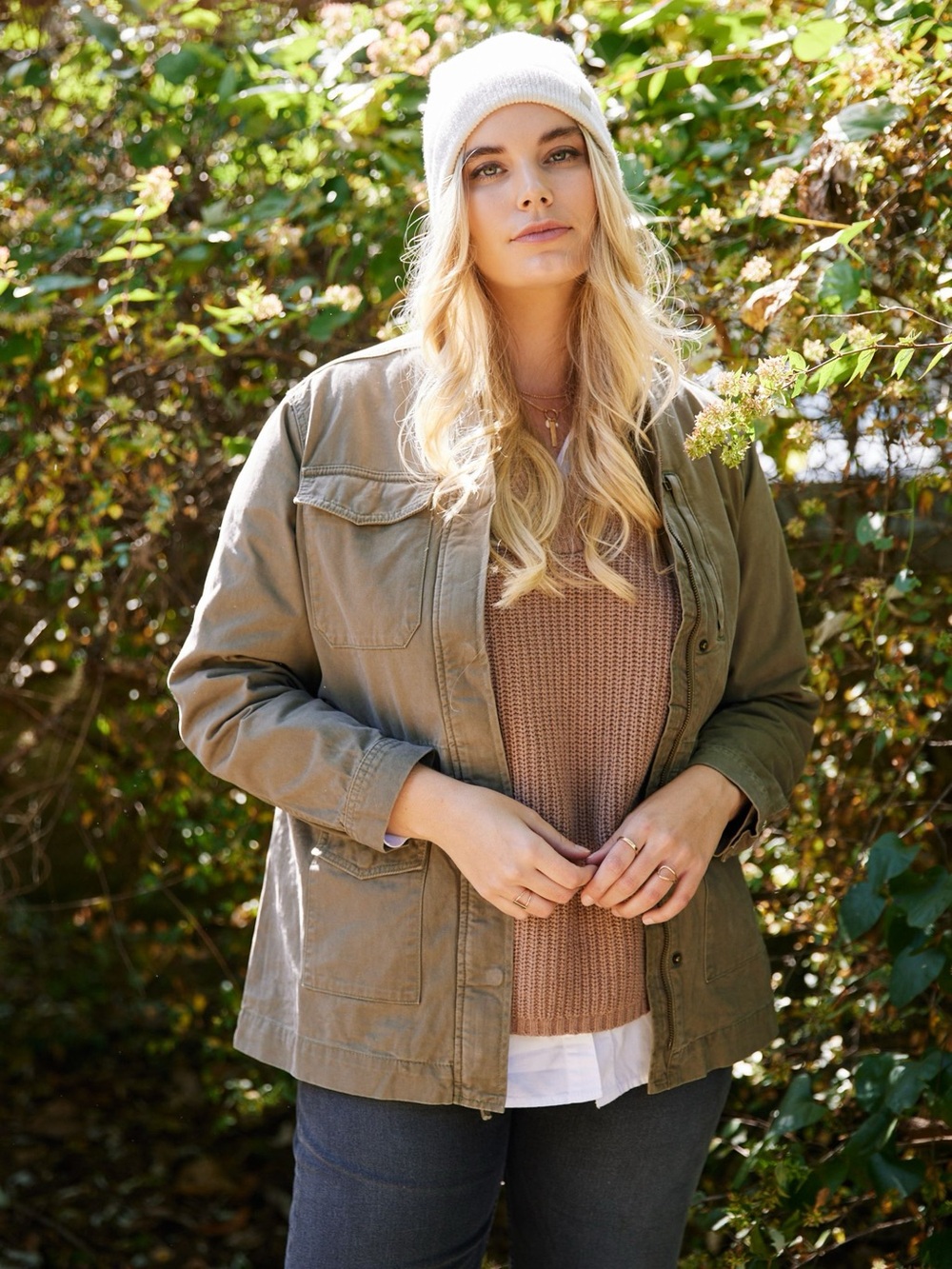 Able Olive Utility Jacket with Front Flap Pockets